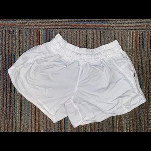 White Lululemon rubbing shorts